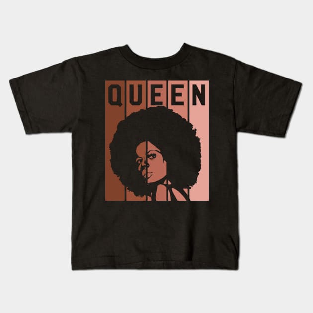 Black Queen Black Girl Magic Black Girls Melanin Gift Kids T-Shirt by JackLord Designs 